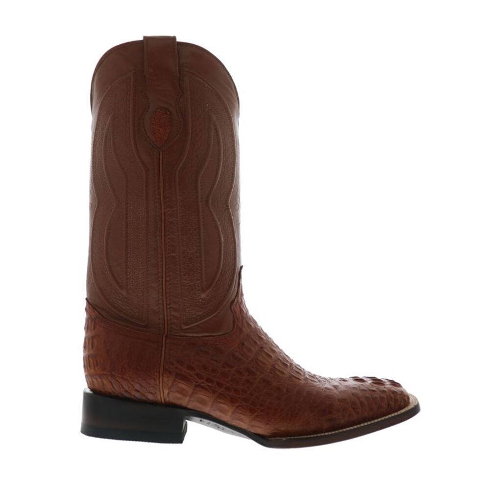 Ferrini Mens Caiman Crocodile S-Toe Brown Boots (NWT) - Picture 1 of 7